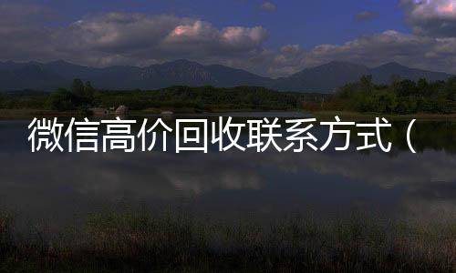 微信高价回收联系方在线收微信式（微信高价回收联系方式怎么写）